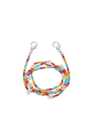 BELLAY Chaîne de lunettes en perles multicolores collier de chaîne de sangle de lanière chaîne de lunettes suspendue accessoi
