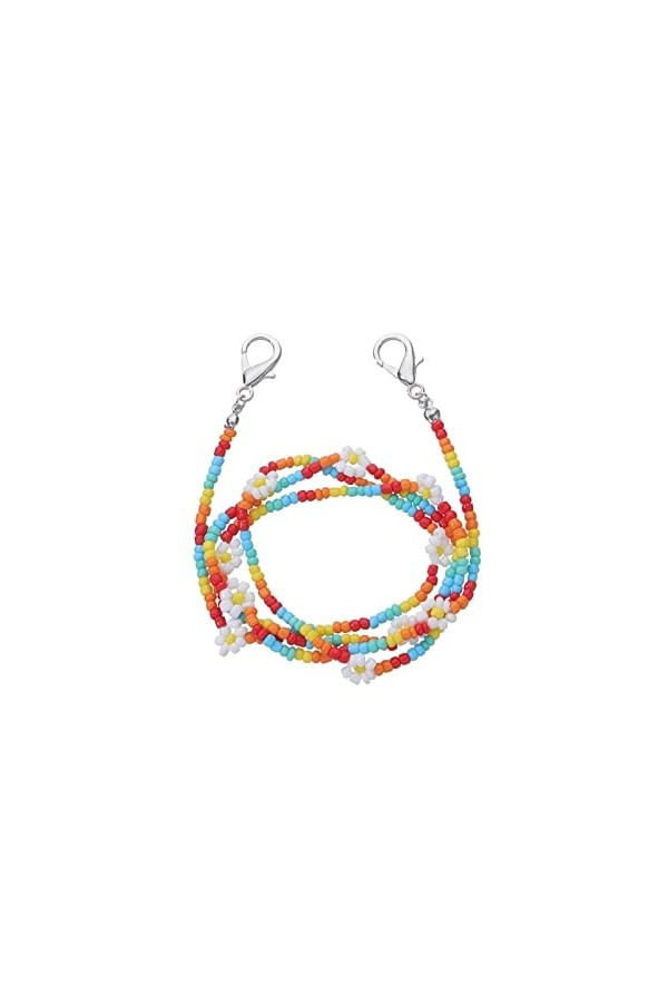 BELLAY Chaîne de lunettes en perles multicolores collier de chaîne de sangle de lanière chaîne de lunettes suspendue accessoi