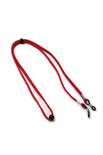 LEFEDA Lot de 10 sangles de lunettes en cuir antidérapant et réglable pour homme et femme, Rouge, taille unique