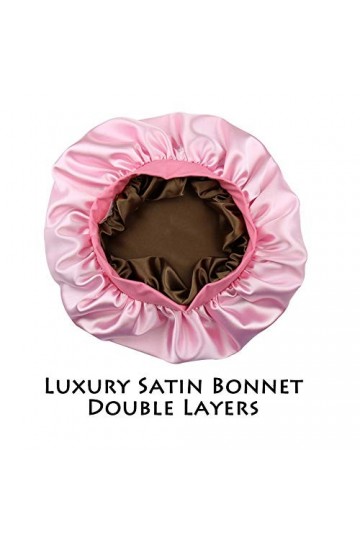 Alnorm Chapeau de Nuit pour Les Filles Casquette de Sommeil en Satin à la Mode Bonnet Rose