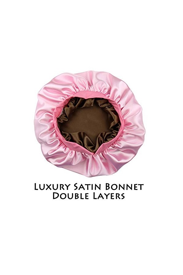 Alnorm Chapeau de Nuit pour Les Filles Casquette de Sommeil en Satin à la Mode Bonnet Rose