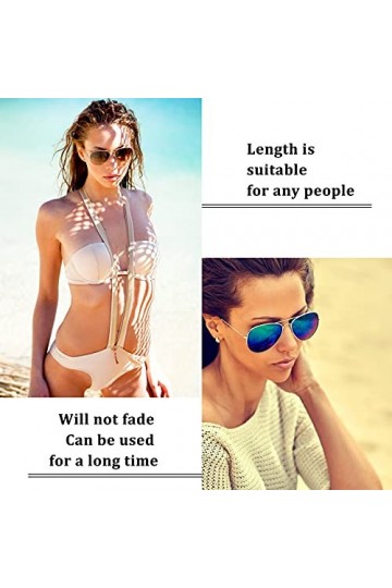 Lot de 8 Chaîne Lunettes Femmes Chaînes de Lunettes Élégant cordon lunettes Perles chaînes de lunettes de soleil 70 cm pour f