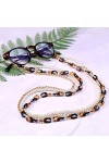 Chaînes À Lunettes Multi Couches Acrylique Lunettes Chaîne Femmes Perle Léopard À La Mode Lanière Métal Lunettes De Soleil Sa