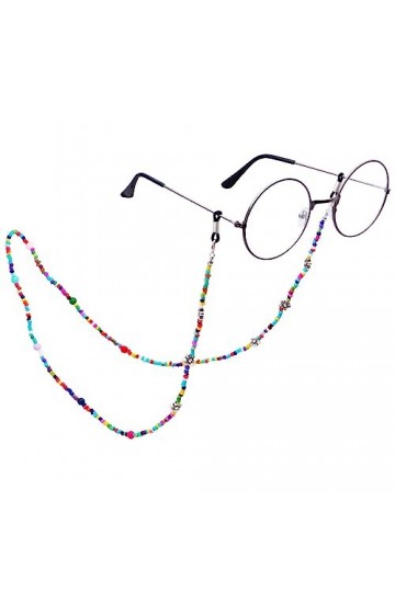 LEFEDA Lot de 3 sangles de lunettes colorées pour femme - Chaîne de lunettes de soleil - Porte-lunettes de soleil - Collier, 