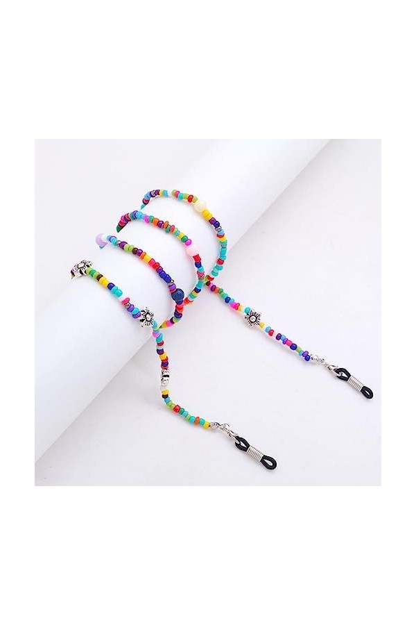 LEFEDA Lot de 3 sangles de lunettes colorées pour femme - Chaîne de lunettes de soleil - Porte-lunettes de soleil - Collier, 