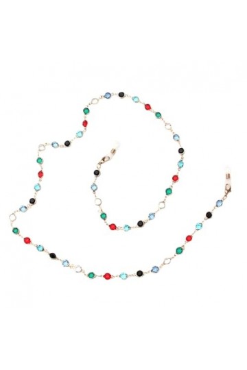 Lot de 2 sangles de lunettes colorées pour femme - Chaîne de lunettes - Support de masque de lecture - Miroir de lecture - Co