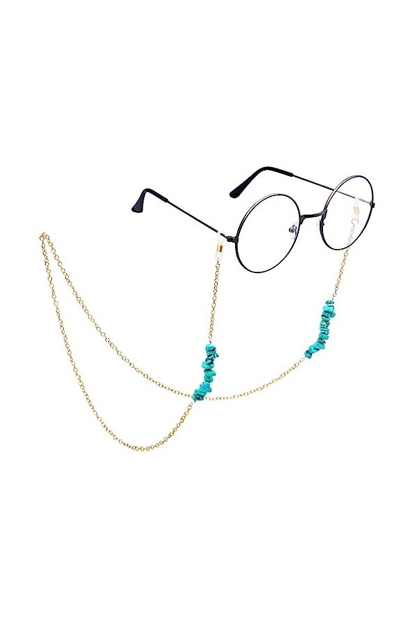 Lot de 2 chaînes de lunettes antidérapantes pour lunettes de soleil - Pour homme et femme, sans couleur, taille unique