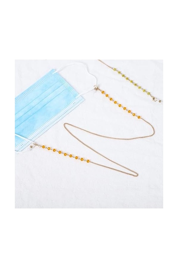 Chaînes À Lunettes Chaînes Lunettes Perle Rétro Métal Lunettes De Soleil Lanières Lunettes Porte-Cordon Sangle De Cou Chaîne 