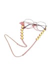 DUNSBY Chainette de Lunettes Chaîne de lunettes en cristal for femmes, corde de suspension perlée en forme de cœur, accessoir