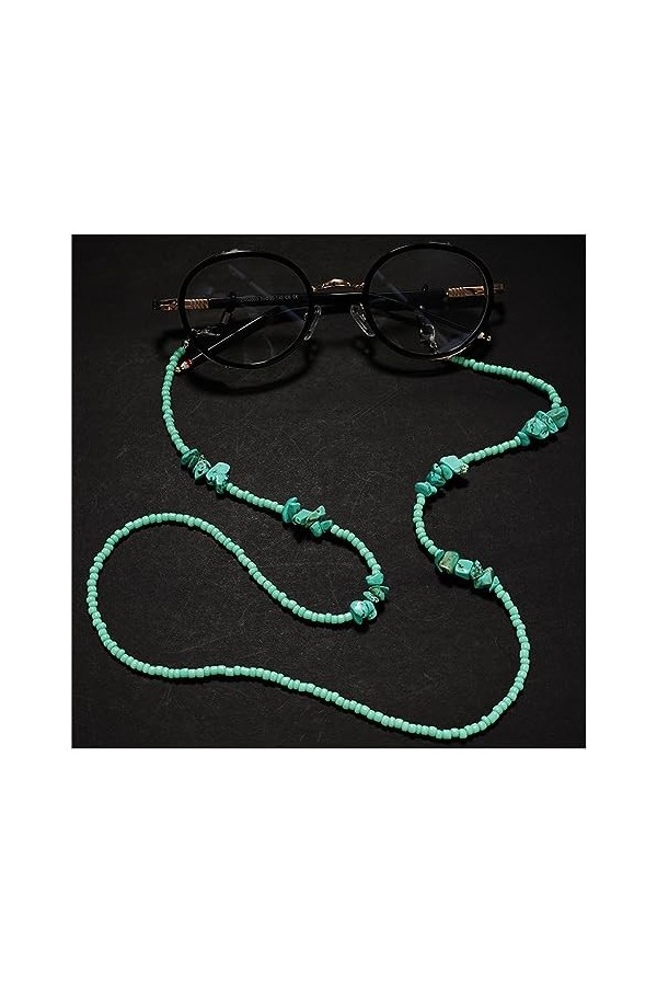 LEFEDA Lot de 2 sangles de lunettes vertes pour femme - Chaîne de lunettes de soleil - Porte-lunettes de soleil - Collier, sa