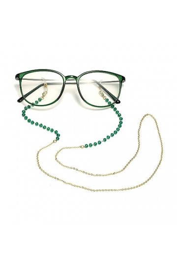 Lot de 2 chaînes de lunettes colorées pour femme - Support de lunettes - Support de masque de lecture - Miroir de lecture - C
