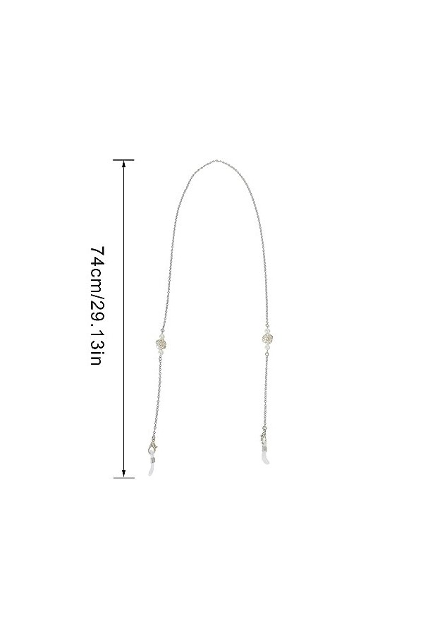 LEFEDA Lot de 2 sangles de lunettes antidérapantes pour lunettes de soleil pour femme, sans couleur, taille unique