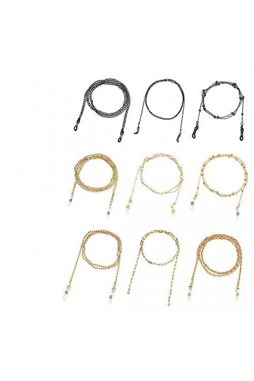 HczIon Chaîne Lunettes Support De Chaîne De Lunettes Pour Femmes 2 Pièces Boîte De 9 Chaîne De Lecture De Lunettes De Soleil