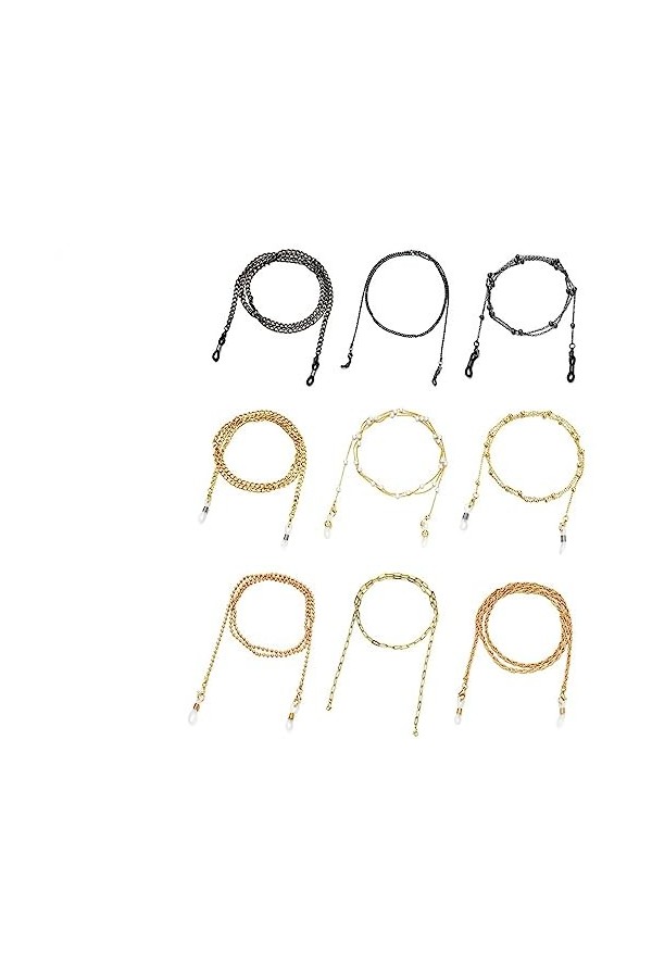 HczIon Chaîne Lunettes Support De Chaîne De Lunettes Pour Femmes 2 Pièces Boîte De 9 Chaîne De Lecture De Lunettes De Soleil