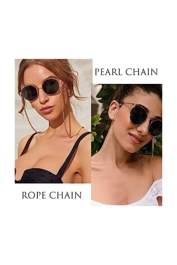 HczIon Chaîne Lunettes Support De Chaîne De Lunettes Pour Femmes 2 Pièces Boîte De 9 Chaîne De Lecture De Lunettes De Soleil