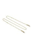 XIDUO Cordon en métal pour lunettes de soleil pour femme - Couleur : doré - Taille : 70 cm