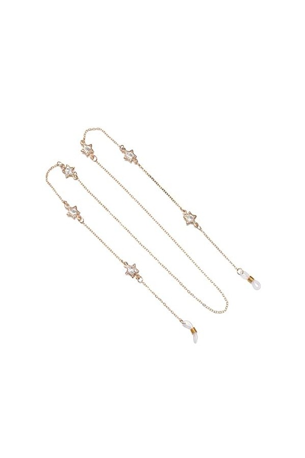 XIDUO Cordon en métal pour lunettes de soleil pour femme - Couleur : doré - Taille : 70 cm