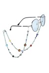 Nupuyai Chaîne de lunettes de soleil en cristal 9 planètes,Pour homme et femme,Avec pierres précieuses,Cordon de lunettes,Pou