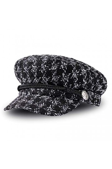 Béret Casquette Femme Mode Chapeaux Décontractée Rétro Élégant Chapeau Visière Casquette dhiver pour Dame M, 56-58cm , Noir