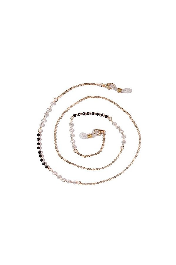 Lot de 2 cordons de lunettes de lecture antidérapants pour femme, sans couleur, taille unique