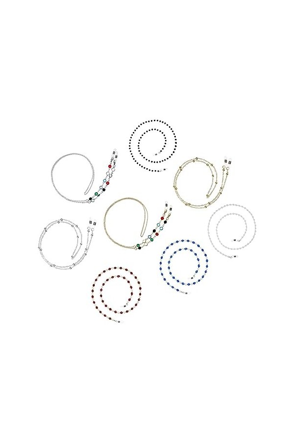 Lurrose 8 Pcs Perlé Lanière Lunettes De Soleil Sport Harnais De Sécurité Lanière Verre De Lecture Réglable Lanière Lunettes S