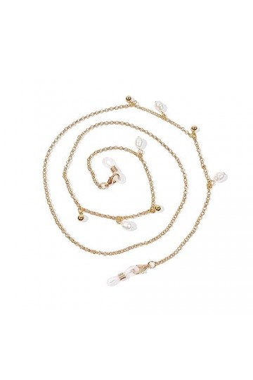 LEFEDA Lot de 2 chaînes de lunettes antidérapantes en perles pour homme et femme - Chaîne de lunettes de lecture en pierre na