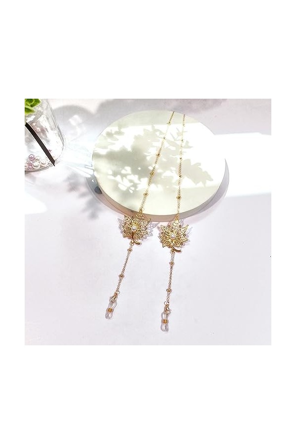 LEFEDA Lot de 2 bracelets de lunettes de perles - Chaîne de lunettes de soleil pour femme - Support de sangle de lunettes ant