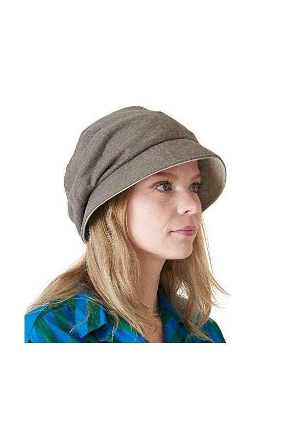 CHARM Chapeau de Soleil Bio Coton - Reversible Japonais Mode Bonnet pour Femme Pourpre & Marin Bleu