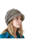 CHARM Chapeau de Soleil Bio Coton - Reversible Japonais Mode Bonnet pour Femme Pourpre & Marin Bleu