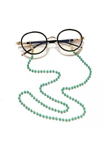 Lot de 2 chaînes de lunettes colorées pour femme - Support de lunettes - Support de masque de lecture - Miroir de lecture - C