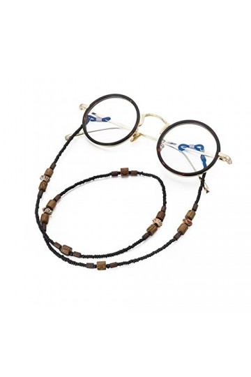 BELLAY Perles en Bois Lunettes perlées Chaîne Lunettes de Soleil Lanière Cordon à Lunettes Sangle de Cou Suspendue