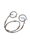 BELLAY Perles en Bois Lunettes perlées Chaîne Lunettes de Soleil Lanière Cordon à Lunettes Sangle de Cou Suspendue