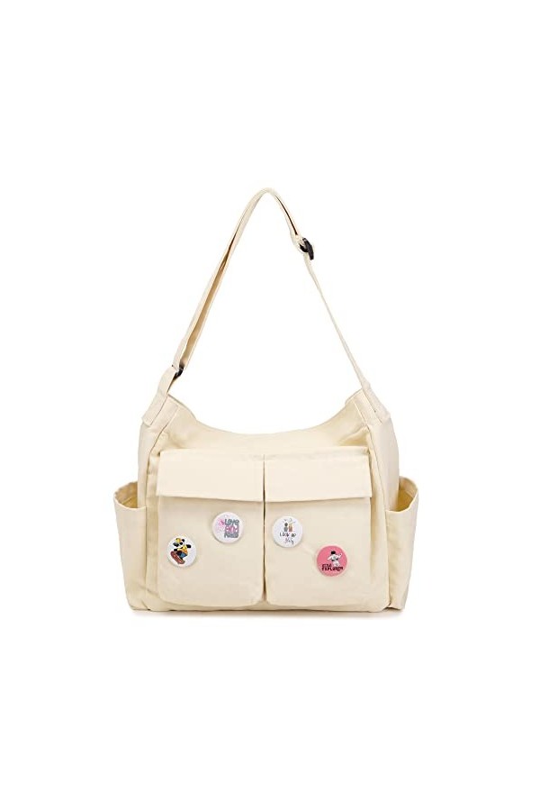 ibalulu Sac Bandoulière, Sac à Main Shopping Femme Grand Format, Cabas Fourre-Tout Porté Epaule Canvas Anse Longue - Shopper 