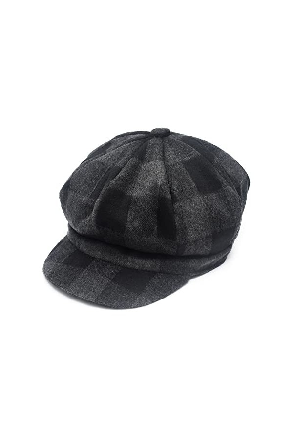 ZLYC Béret/Chapeau de vendeurs de journaux/Chapeau à la Mode imprimés écossais en Laine de Style Neutre et Classique de