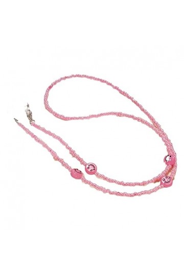 Chaîne De Lunettes Lanière De Lunettes Pour Visage Smiley Coloré, 5 Pièces, Anti-Perte, Perles De Riz Colorées, Chaîne De Mas