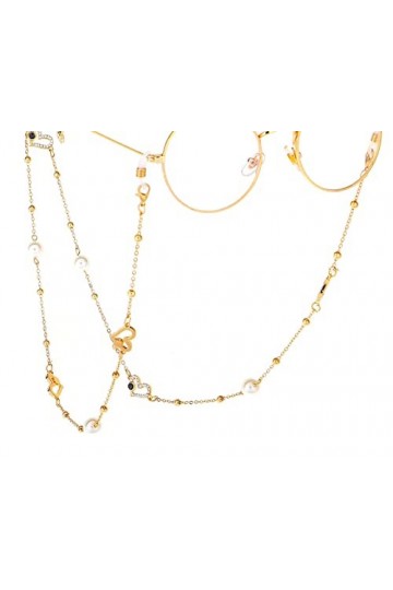 HIJAN Sangle Lunettes chaînes for Femmes métal Strass Masque chaînes Vintage élégant Porte-Lunettes chaînes