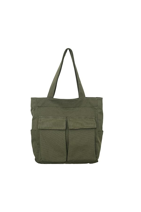 ibalulu Sac Bandoulière, Sac à Main Shopping Femme Grand Format, Cabas Fourre-Tout Porté Epaule Canvas Anse Longue - Shopper 