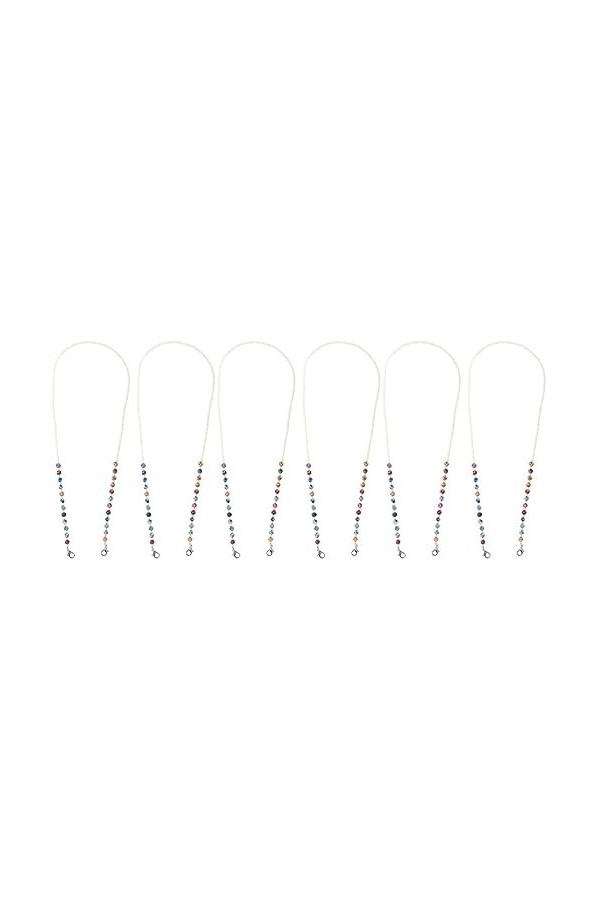 STOBOK Badge 6 Pcs Masque Chaîne Anti-Chute Colliers De Perles Perle Déclaration Collier Para Hombres Chaîne De Lunettes Coll