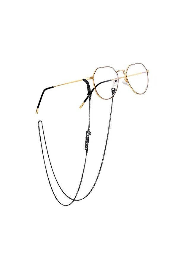 Custom4U Chaîne de Lunette Femme avec Prénom Personnalisé Chaîne Lunettes Acier Inoxydable Lanière de Masque Personnalisable