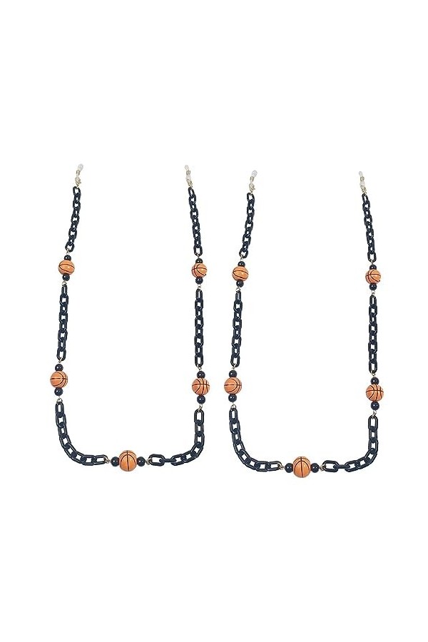 LEFEDA Lot de 2 chaînes de lunettes antidérapantes à perles pour femme - Cordon de lunettes de soleil pour homme - Chaîne de 