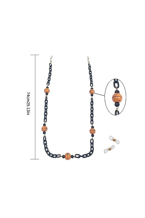 LEFEDA Lot de 2 chaînes de lunettes antidérapantes à perles pour femme - Cordon de lunettes de soleil pour homme - Chaîne de 