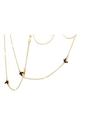 HOOENG Sangle de Lunettes Lunettes chaînes for Femmes Noir Papillon Pendentif Cou chaîne élégant Lunettes retenue Lunettes Co