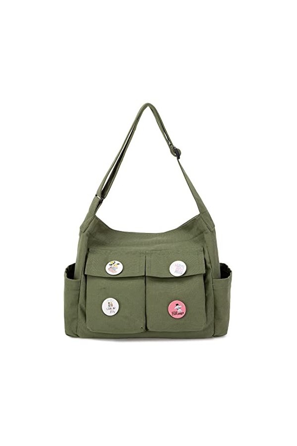 ibalulu Sac Bandoulière, Sac à Main Shopping Femme Grand Format, Cabas Fourre-Tout Porté Epaule Canvas Anse Longue - Shopper 