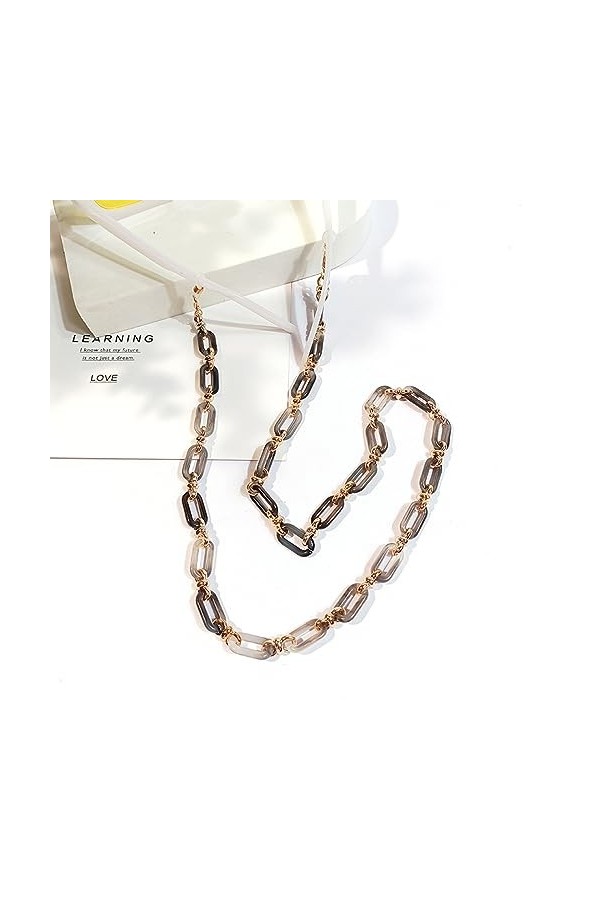 Lot de 2 sangles de lunettes en acrylique pour femme, chaîne de lunettes de soleil, chaîne de lunettes de lecture, sangle de 