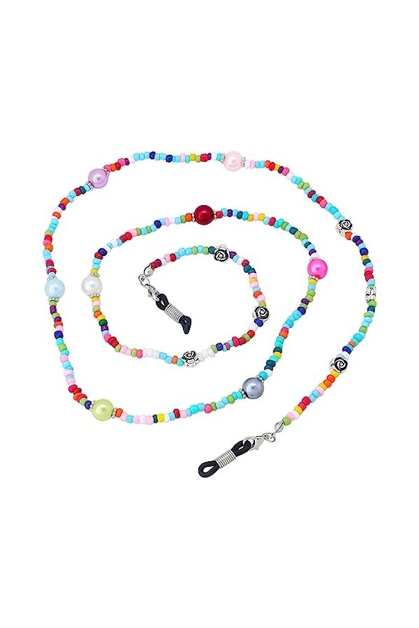 LEFEDA Lot de 3 sangles de lunettes colorées pour femme - Chaîne de lunettes de soleil - Porte-lunettes de soleil - Collier, 