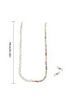 Lot de 2 chaînes de lunettes colorées pour femme - Support de lunettes - Support de masque de lecture - Miroir de lecture - C