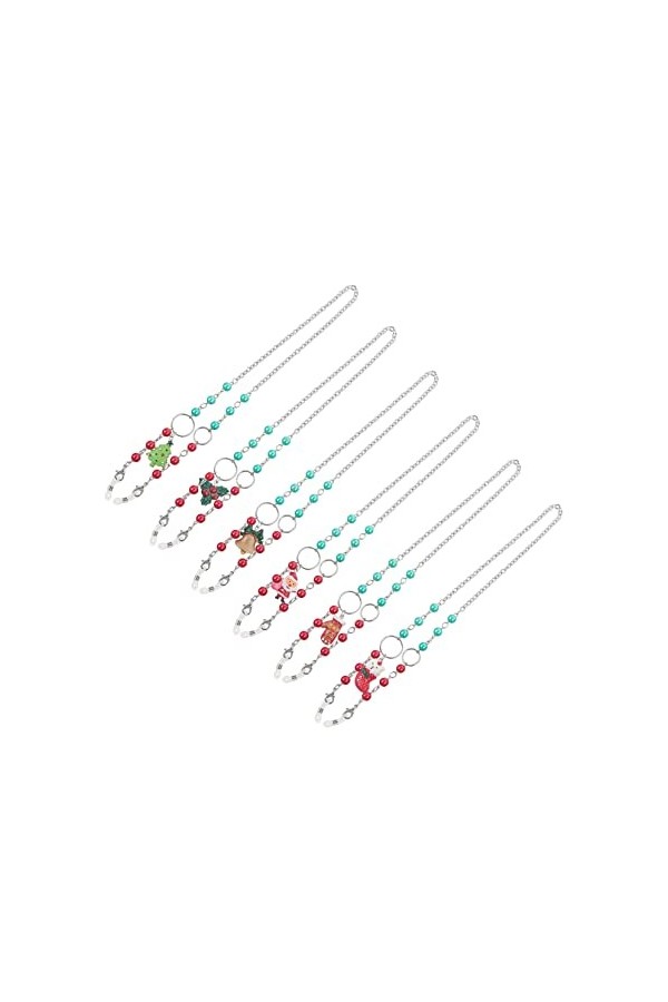 SOIMISS 1 Ensemble/6 Pièces Collier De Lunettes Noël Bouche Chaîne Longes Perlées Série Belles Chaînes De Bijoux Antidérapant