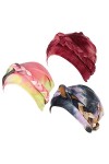 AIEOE Bonnet Turban pour Femme Mode Souple Tresse Pré-Noué Casquette de Perte de Cheveux Multicolore