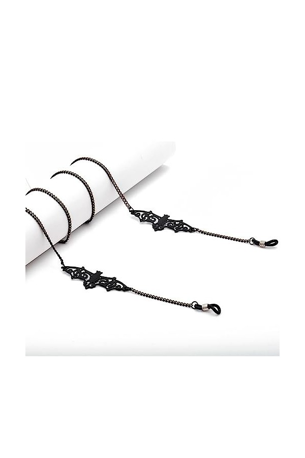 LEFEDA Lot de 2 chaînes de lunettes de soleil avec support de lunettes de soleil Noir, sans couleur, taille unique