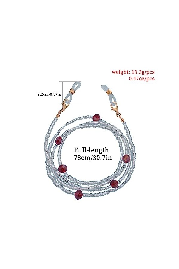 Chaîne De Lunettes Chaîne De Lunettes Pour Femmes, 5 Pièces, Perles Blanches, Accessoires De Masque